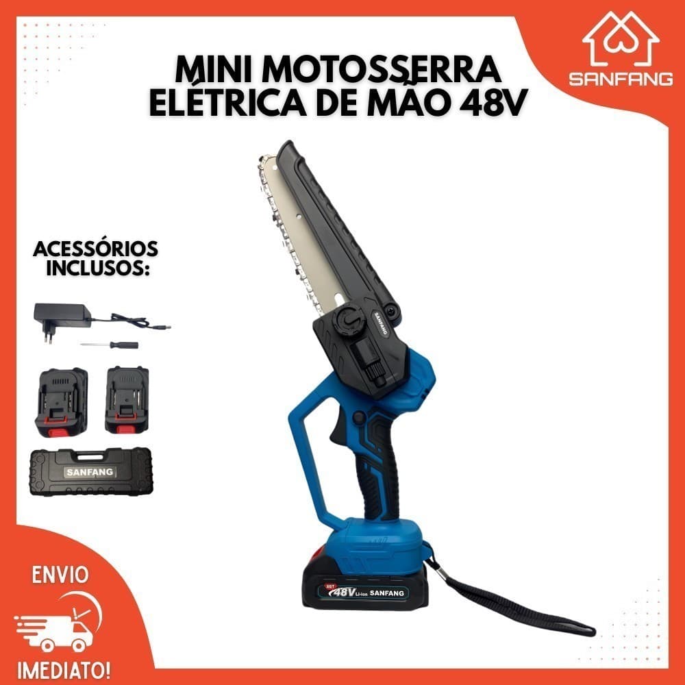 48V Brushless Mini Motosserra Elétrica Portátil 6 Polegadas Duas Bateria-SANFANG