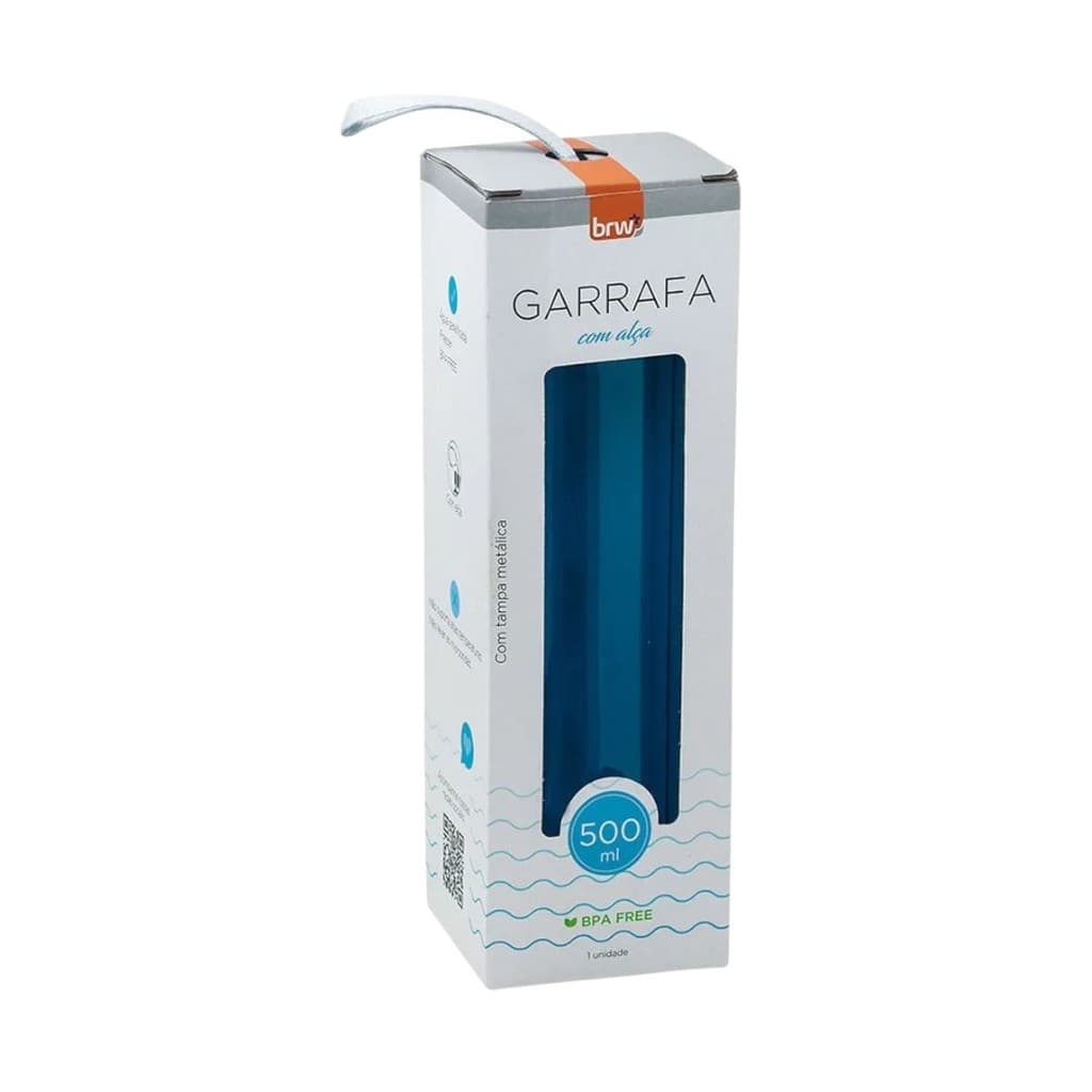 Garrafa Plástica 500 ml com Alça na Tampa – Prática e Leve Azul