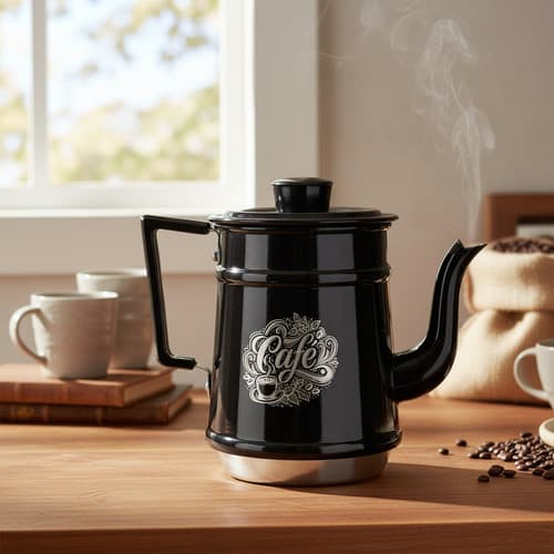Fervedor Bule Chinês 1 Litro Retrô Preto Vintage