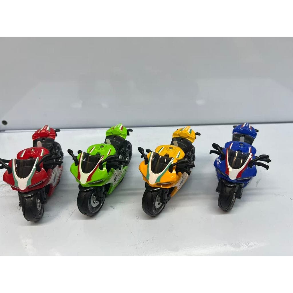 Moto Metal Coleção Acende Farol Com Som Fricção Miniatura varias cores