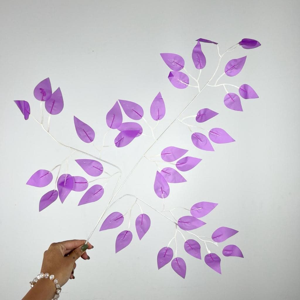 48 Unidades Folhagem ROXO de FICUS de silicone - BH802259