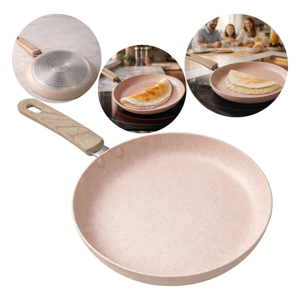Tapioqueira Indução Frigideira Cerâmica Omelete 22cm Bege