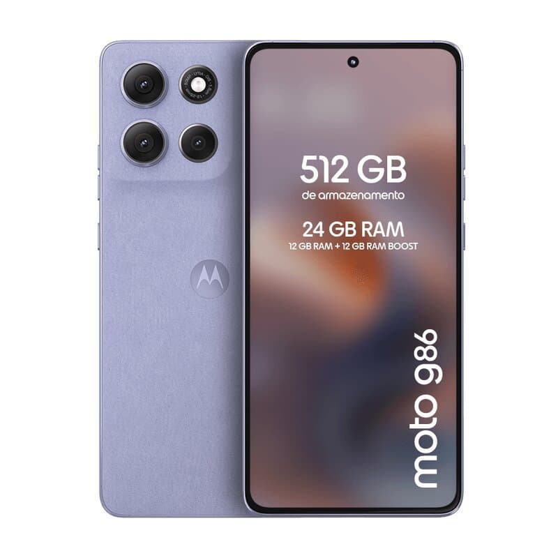Smartphone Motorola Moto G86 5G 512GB - Lilás, 24GB (12GB RAM+12GB Ram Boost), Câmera 50MP, Tela 6,7"