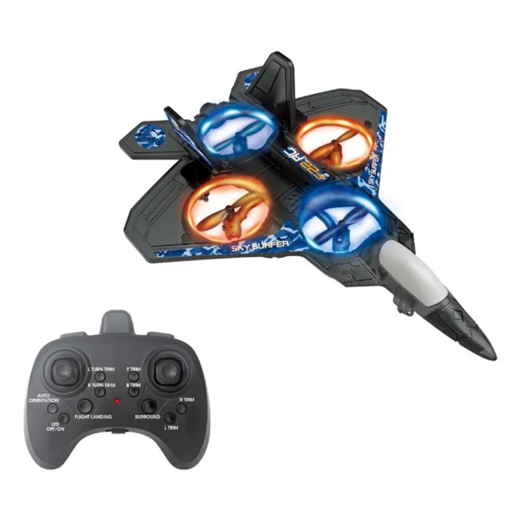 Avião Drone Controle Remoto com Luz LED Recarregável Brinquedo Voador Infantil Helicóptero RC USB