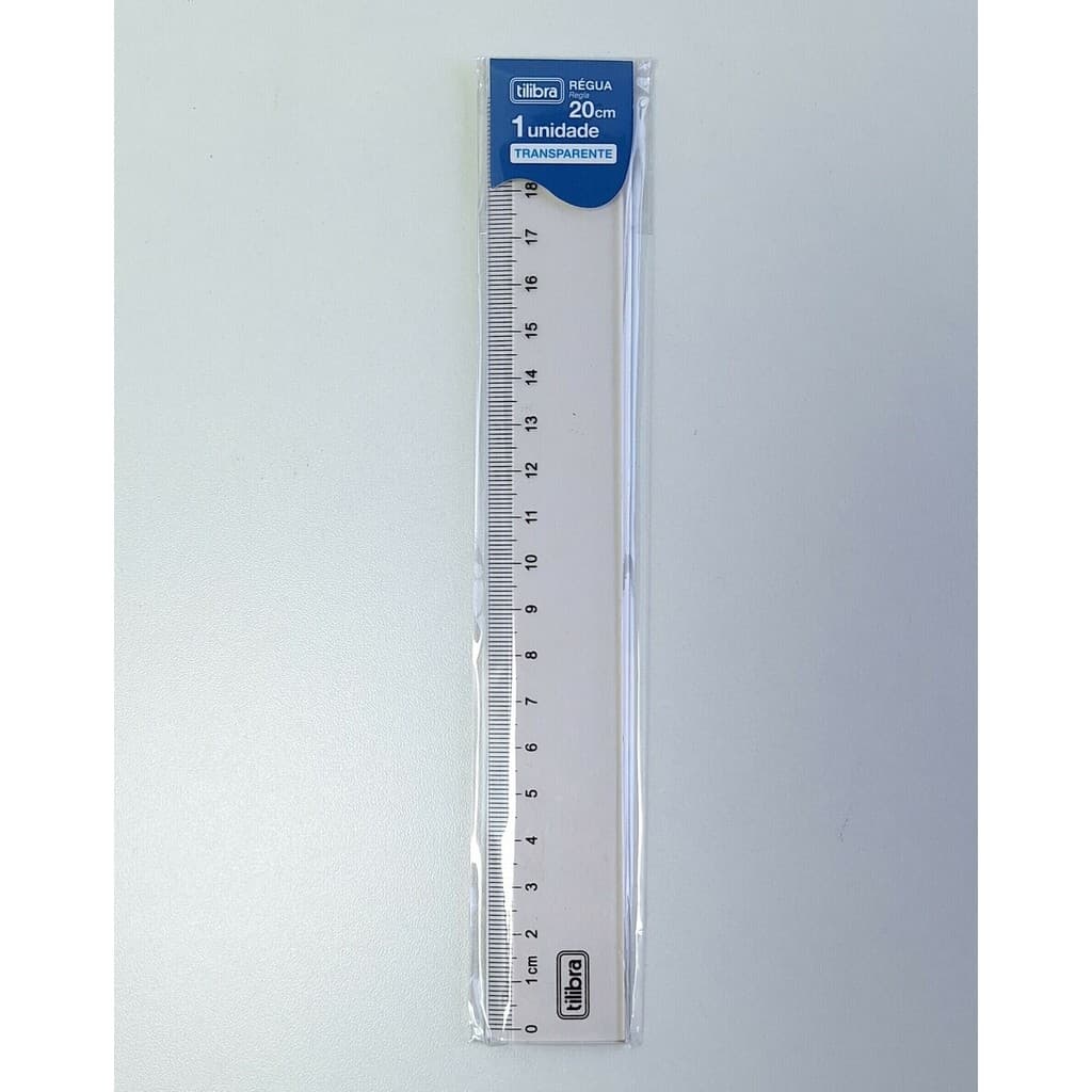 Régua Plástica 20cm Transparente Tilibra 1un