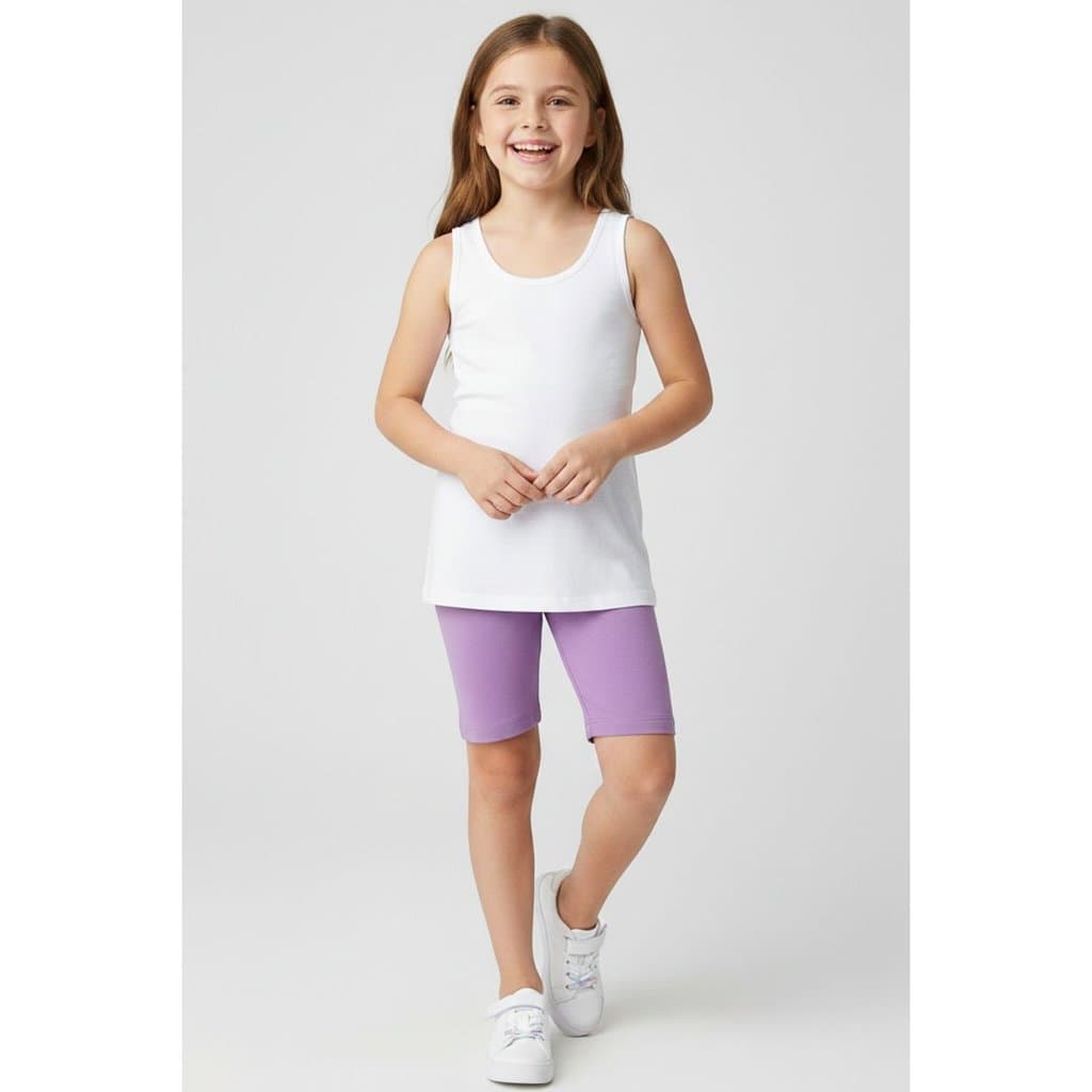 Bermuda Ciclista Infantil Feminina Lilás
