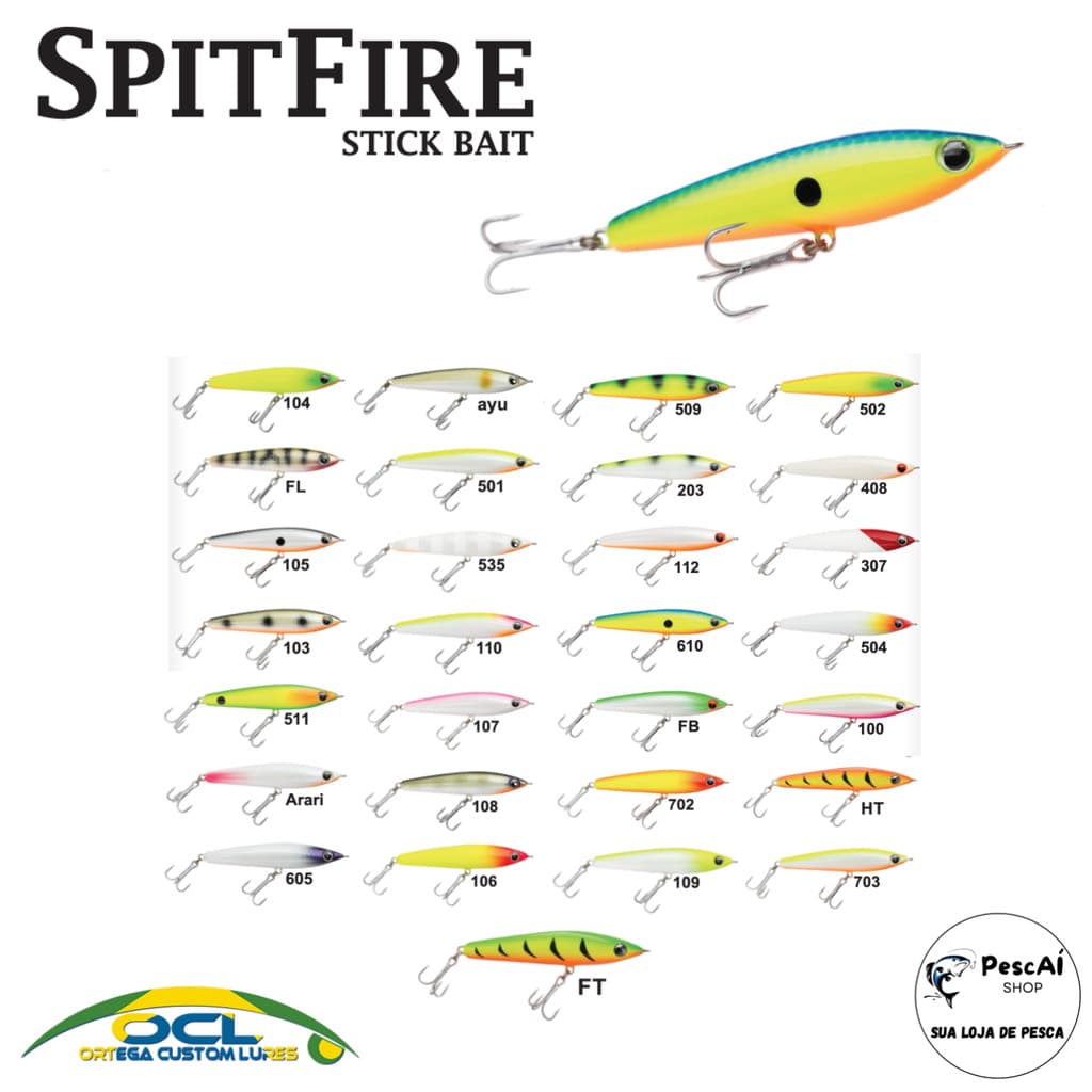 Isca Artificial - OCL - Spitfire 75 - Superfície - Floating - 7.5 cm - 7 g - Tucunaré