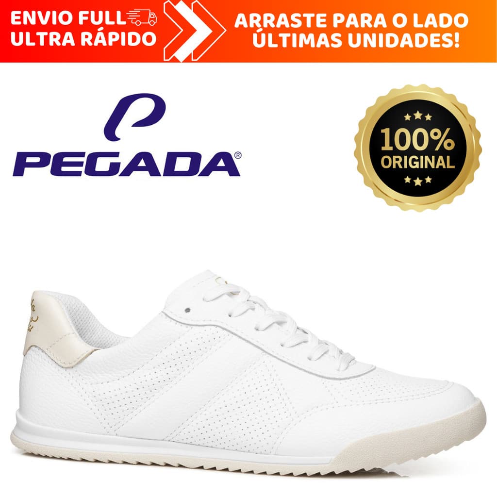 Tenis Casual Pegada Feminino 100% Em Couro Legítimo Estiloso Original