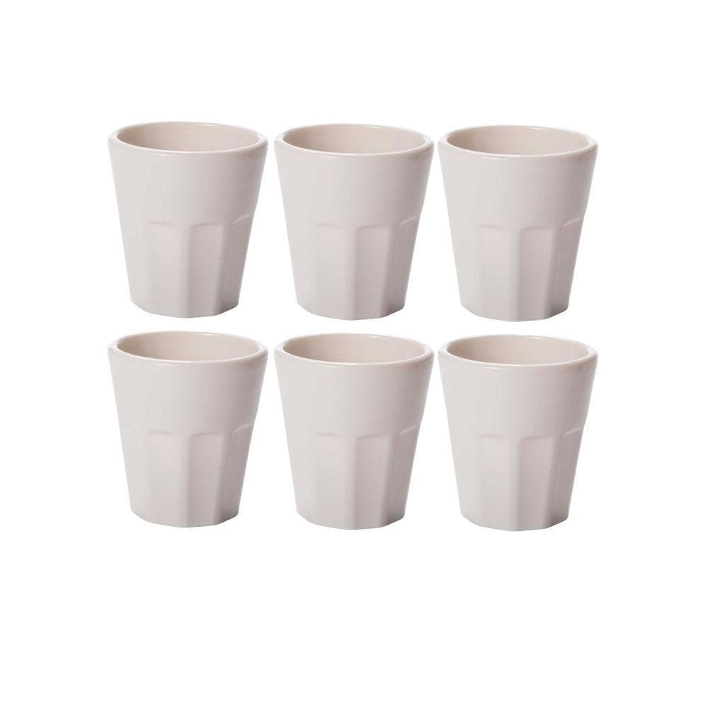 Kit 6 Copos Café Dose Bege 120 ml Licor Shot Aperitivo Tipo Americano Plasútil