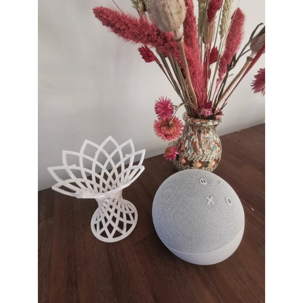 Suporte Alexa Echo Dot 4 e 5 Branco | Impressão 3D Estável e Elegante