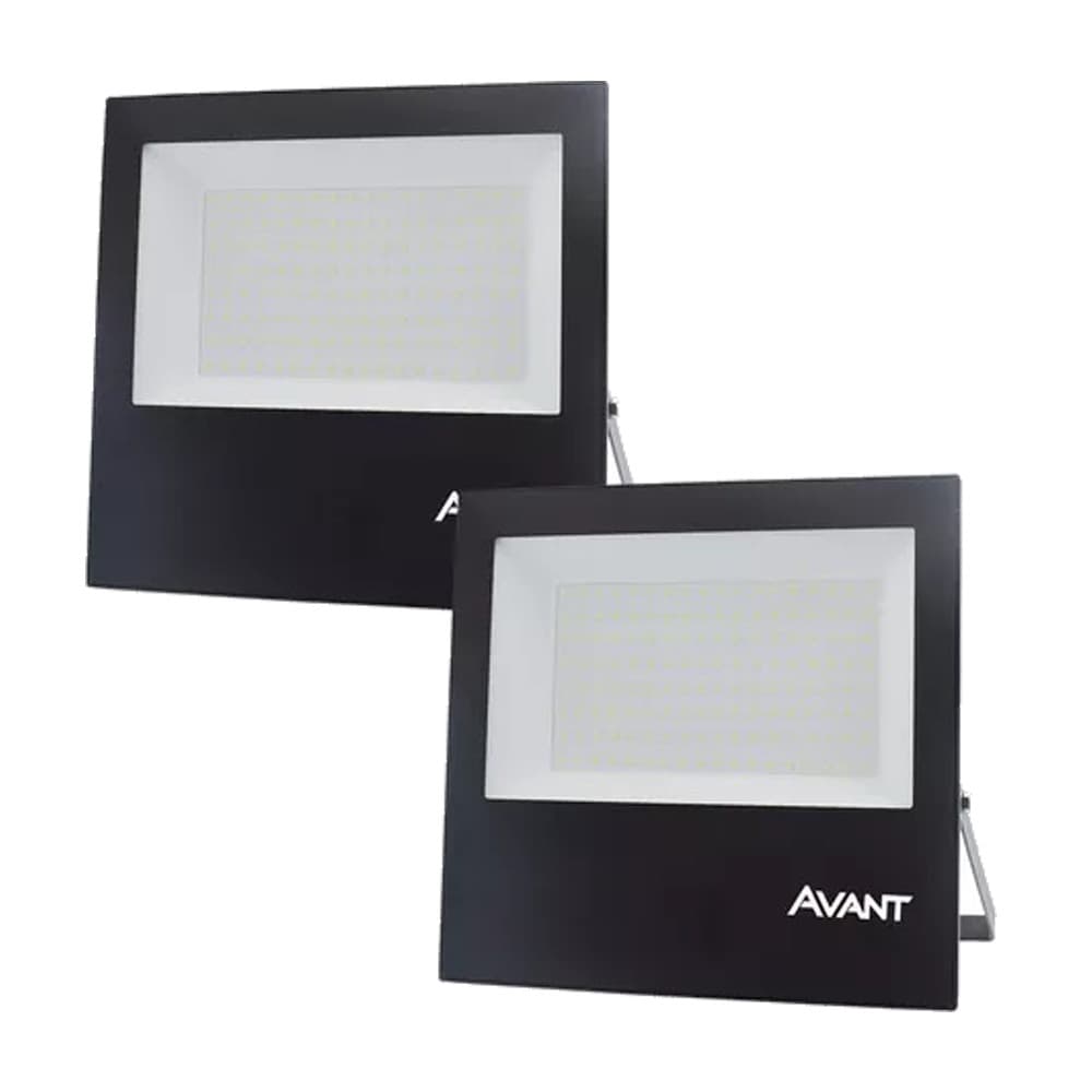 2 Refletor Led 150w Bivolt Branco Frio 6500k Comércio Avant