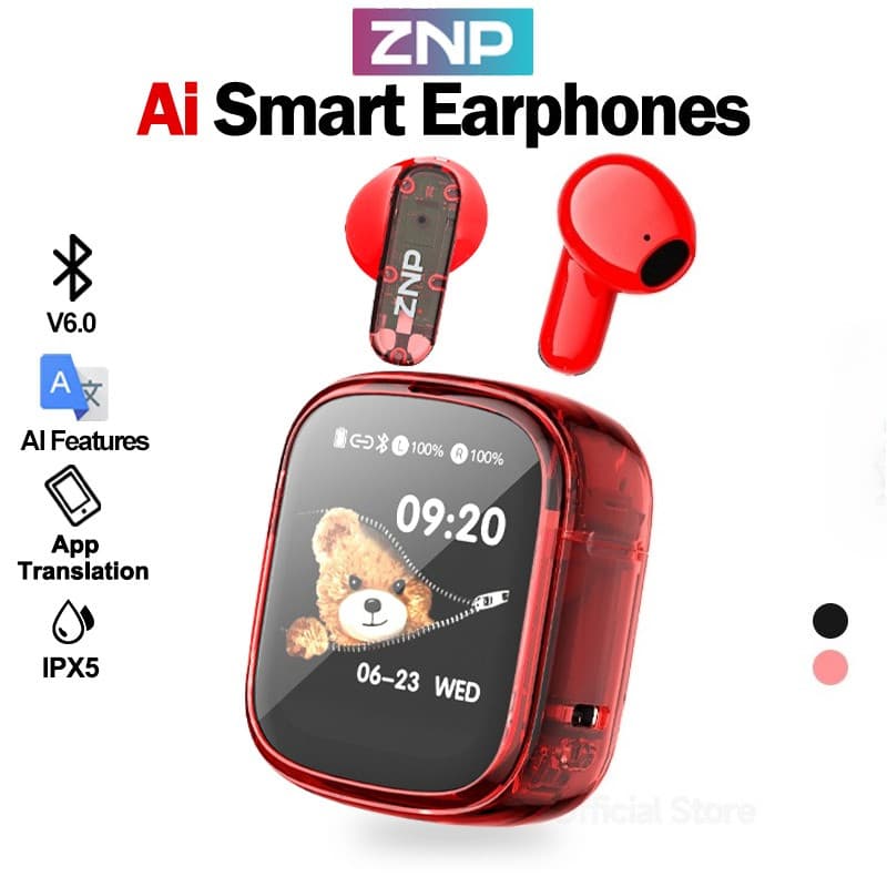 Fone de ouvido ZNP N02 Smart AI, versão V6.0, fone de ouvido intra-auricular TWS True Wireless, equipado com fone de ouv