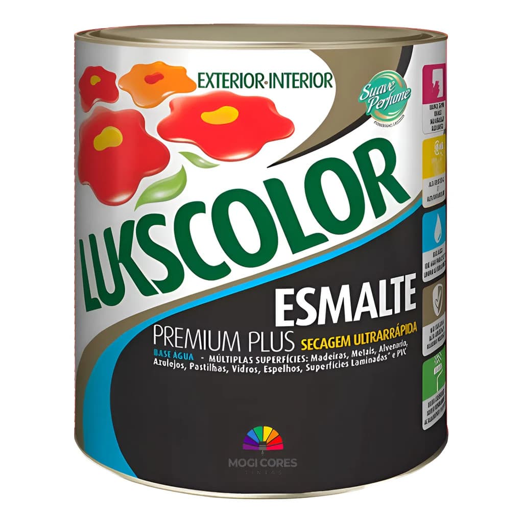 ESMALTE BRILHANTE BASE DE AGUA CORES 900ML - LUKSCOLOR