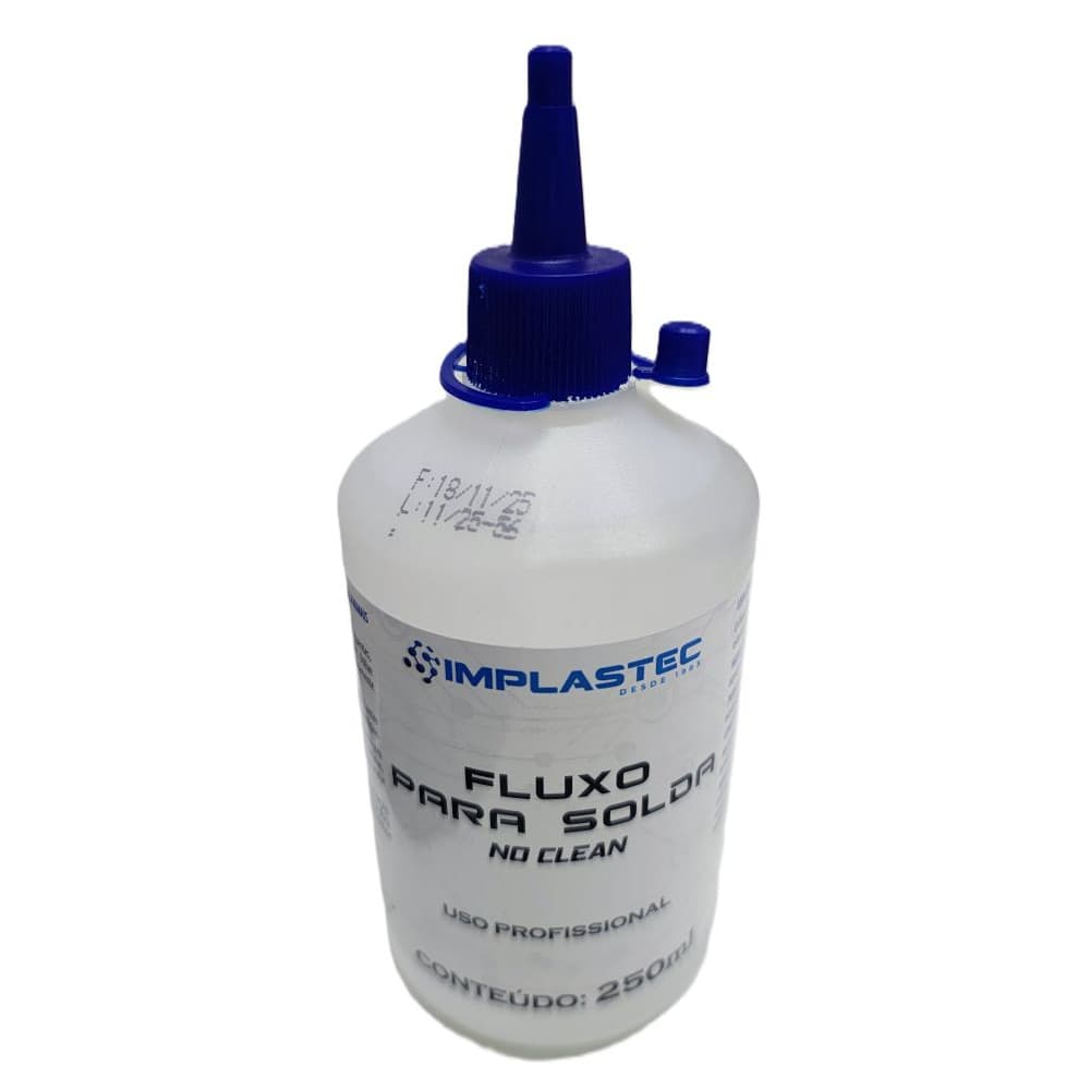 ⚡ Fluxo de Solda No Clean Implastec 250ml - Líquido Para Soldagem Profissional Não Precisa Limpar⚡