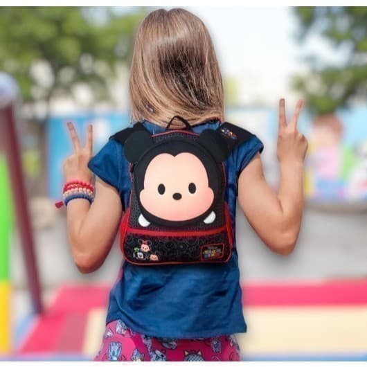 Mochila Infantil Mickey Minnie Orelhinhas 3D Escolar Passeio Creche Bolso Frontal Laterais Alça
