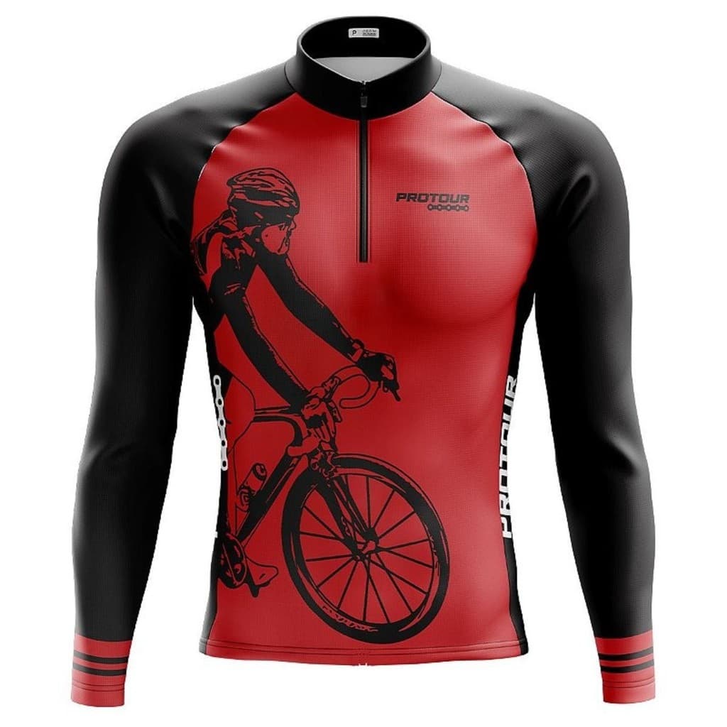 Camiseta Ciclismo Masculina Dryfit Proteção UV Bike MTB Speed Bike Colors Vermelha
