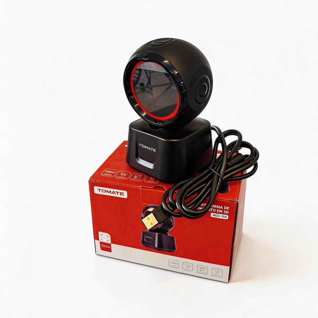 Leitor De Código De Barras Fixo Pdv Usb 1d 2d Qr Code Baisec Cor Preto
