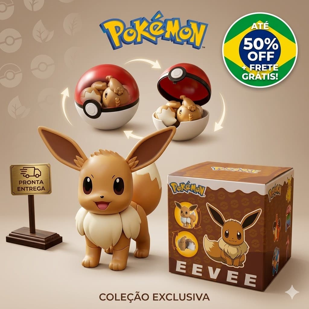 Brinquedo Pokémon Eevee Transformável De Alta Qualidade - Presente Perfeito Para Crianças Envio Imediato