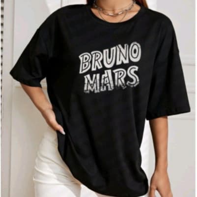 Camiseta Oversized Streetwear Feminino Bruno Mars camisa