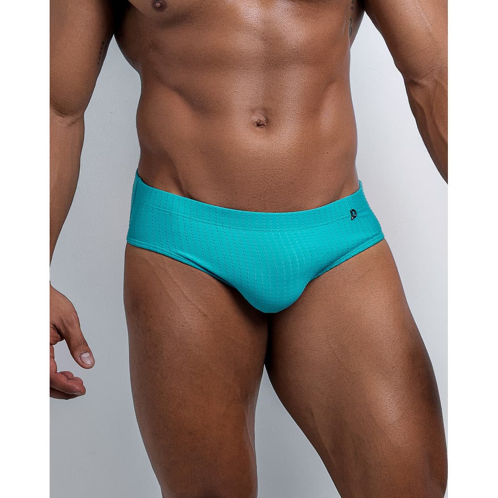 SUNGA MASCULINA SLIM DIABOY TURQUEZA TEXTURIZADA