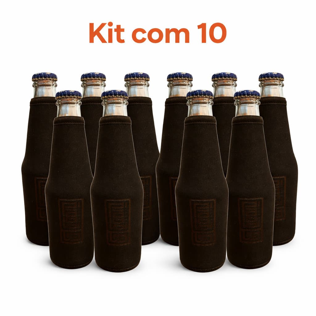 Kit 10 Porta Long Neck Neoprene 355ml Porta Cerveja Térmico Garrafa Long Neck