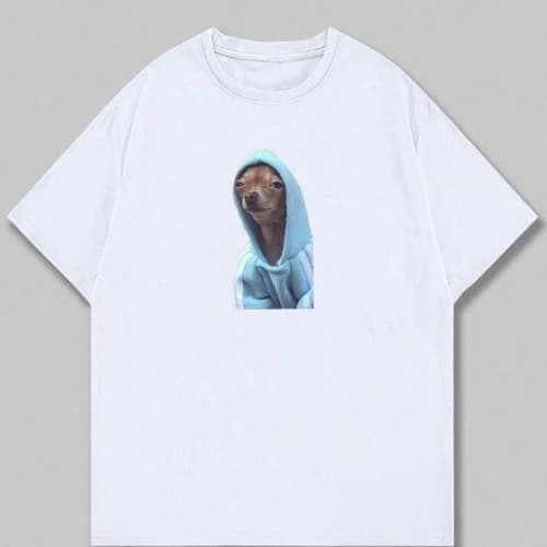 Camiseta Meme Cachorro Dog de Moletom Camisa Casual e Confortável 100% Algodão