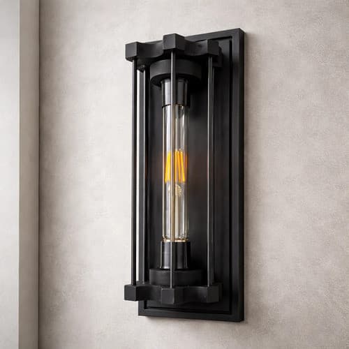 Arandela Parede Luminária Industrial Retro Vintage Com Lâmpada Led - Preto Fosco 127/220v