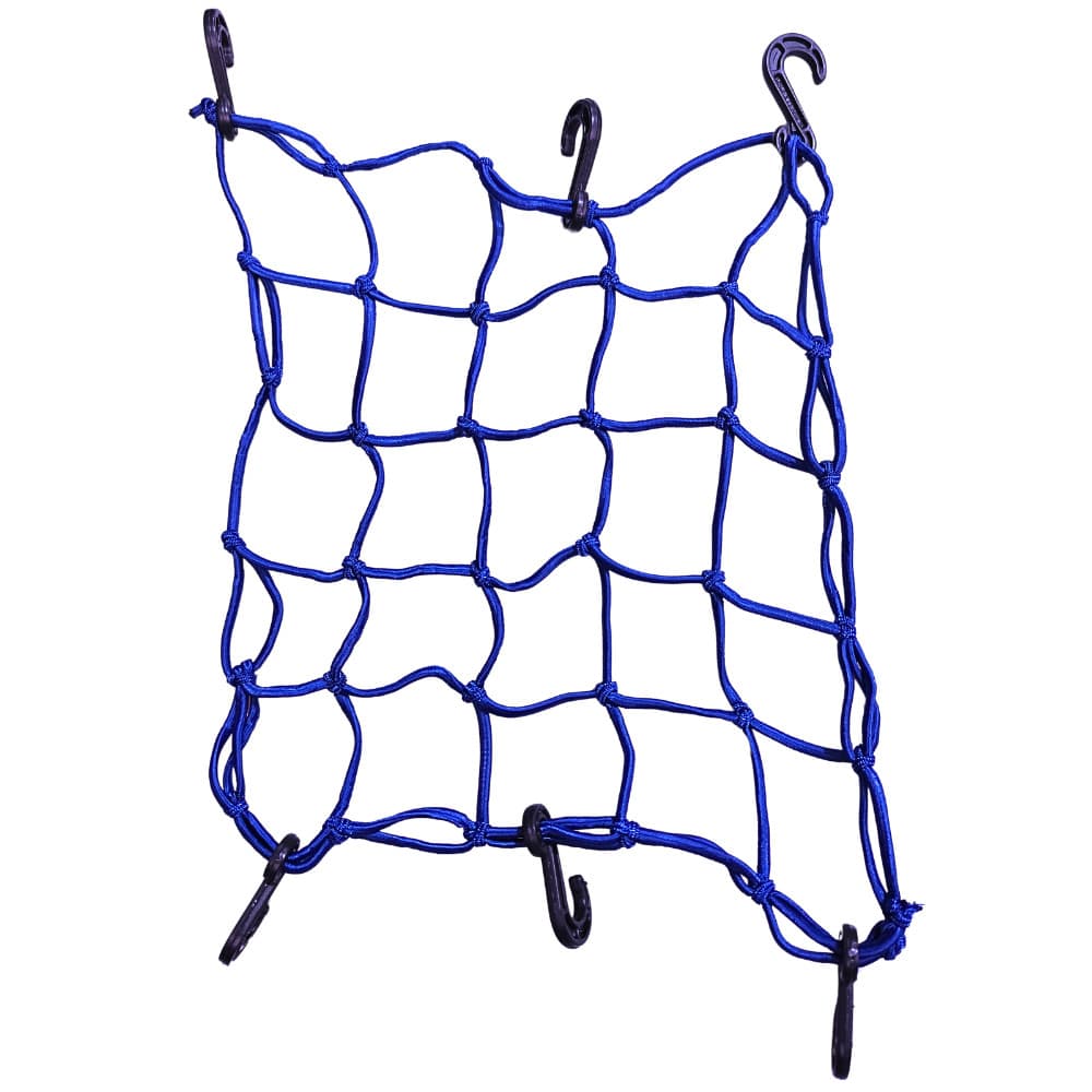 Rede Elástica Moto Bagageiro Baú Redinha 35x35cm Azul