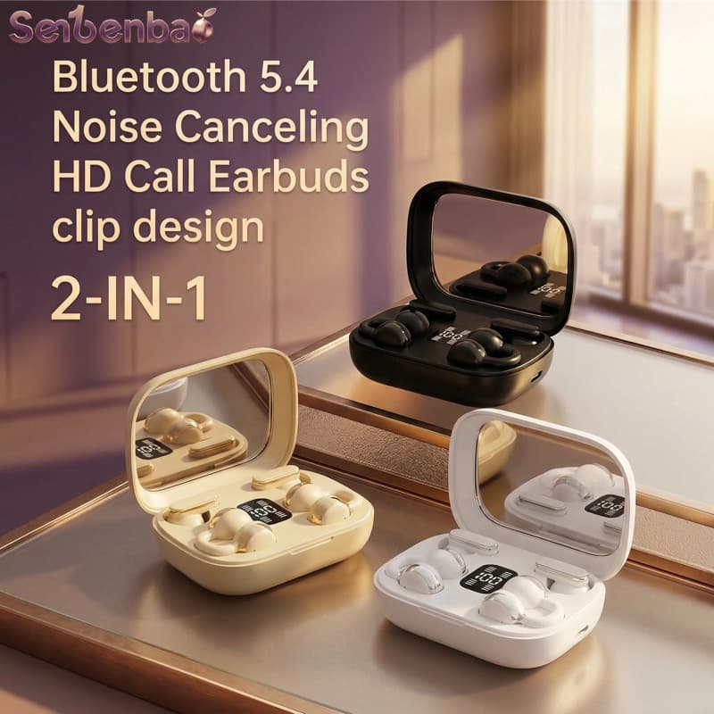 Senbenbao Q10 Fones De Ouvido Bluetooth 2 Em 1 Novos De Conjunto Duplo ENC Com Cancelamento De Ruído Bateria De Longa Du
