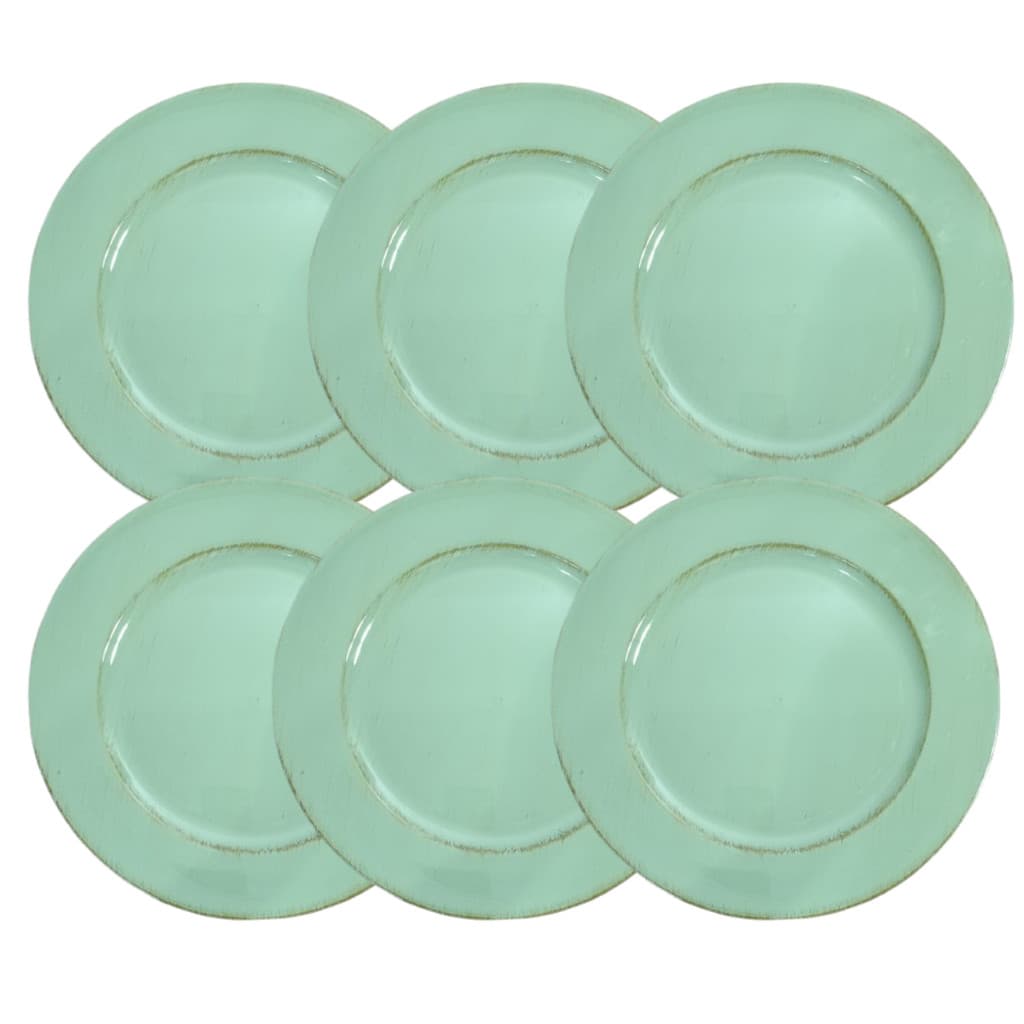 Kit 6 Sousplat Lyor Opala Verde para Refeições Luxo