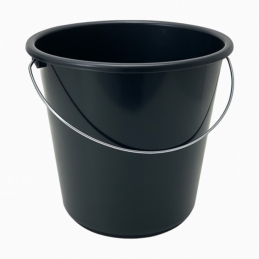 Kit 10 a 50 Baldes Plástico 5 Litros Preto Alça Reforçada Limpeza Casa Cozinha  Restaurante Balada