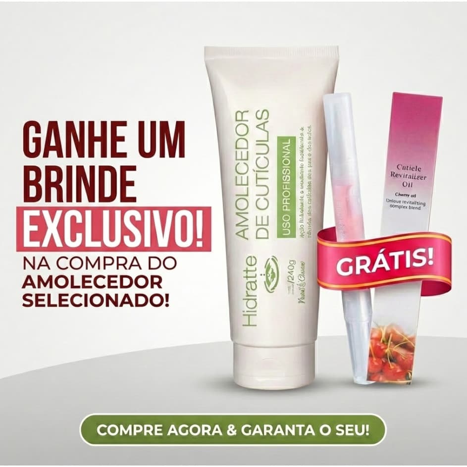 Creme Amolecedor de Cutículas 240g Natucharm + Óleo Revitalizador Brinde – Manicure em Casa