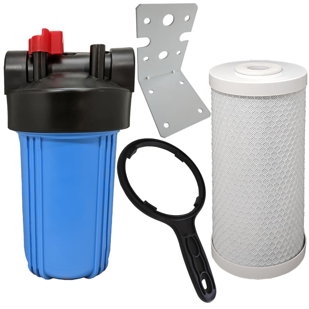 Kit Filtro Big Blue 10" Completo com Carvão Carbon Block