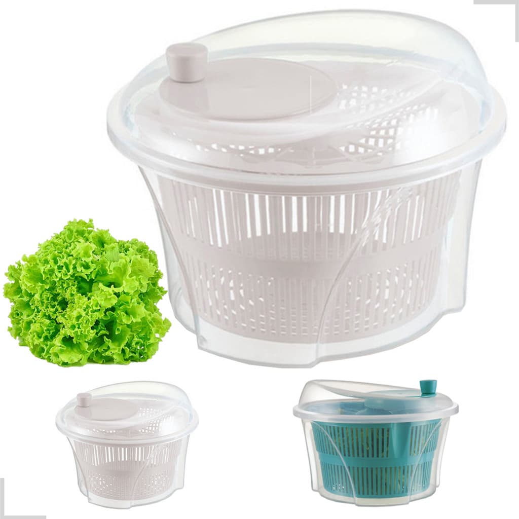 Centrífuga De Salada Secador Verdura Manual 4,5 Litros Plástico Seca Secadora Legume Vegetais Alface