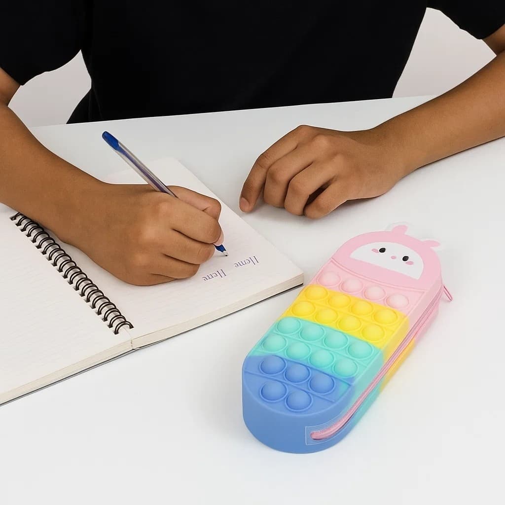 Estojo Escolar Animal Menino Porta Lápis Caneta Material Bolsa Estojo Grande Mochila Zíper