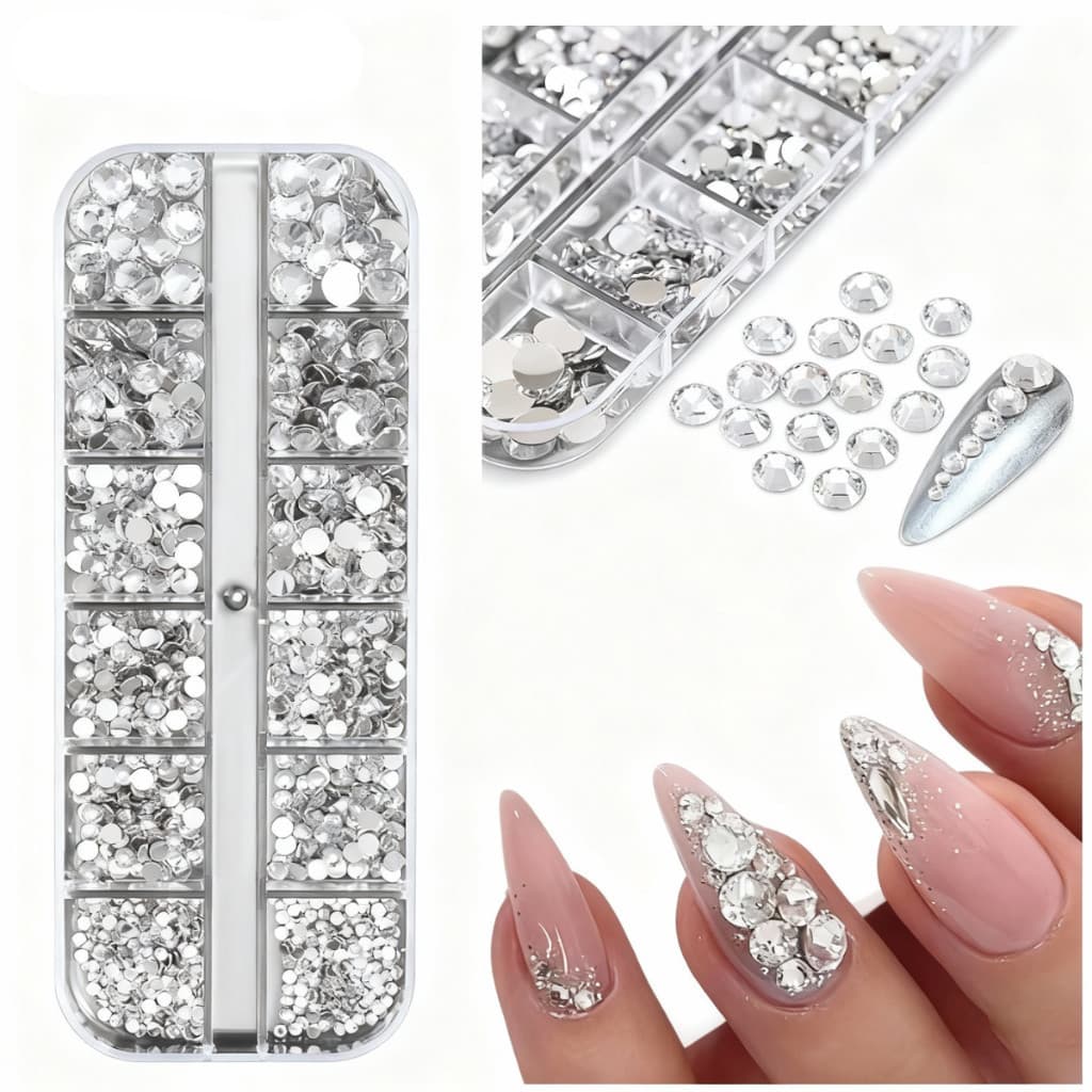 Pedrarias Premium Strass Assimétrico Unha Kit Profissional Pedras Cristal Nail Art Decoração Variada