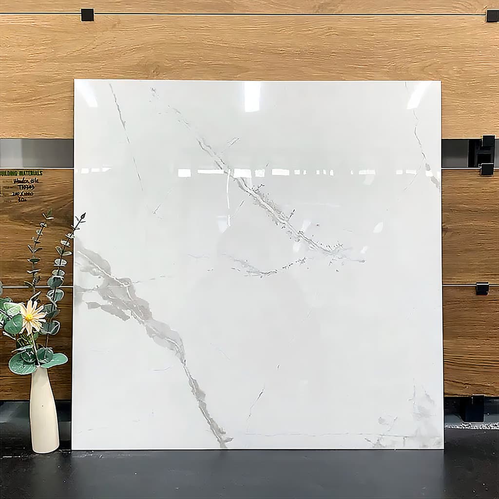 Placa Adesiva Autocolante 60x60cm | Branco Marmorizado | Revestimento 3D de Fácil Aplicaçã