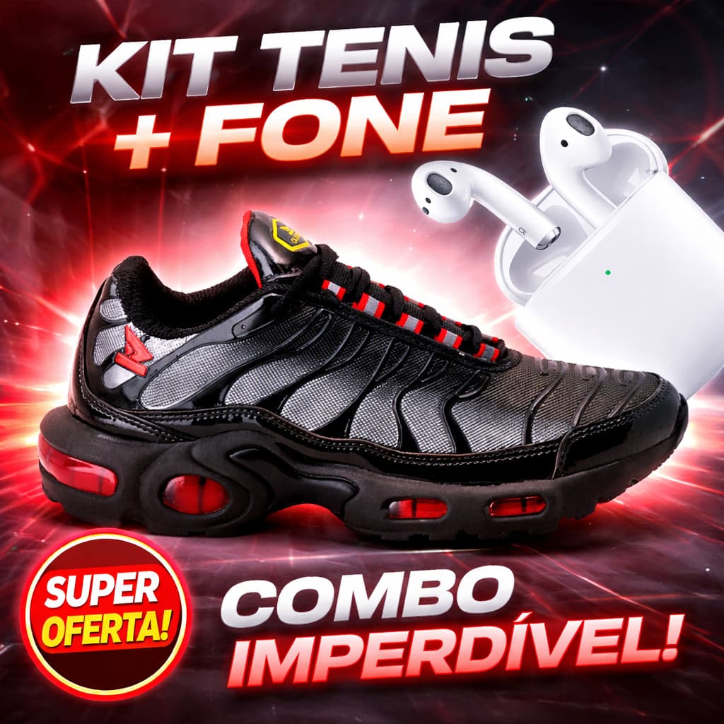 Kit Tenis Masculino Esporte Casual Street Fone Bluetooth I12