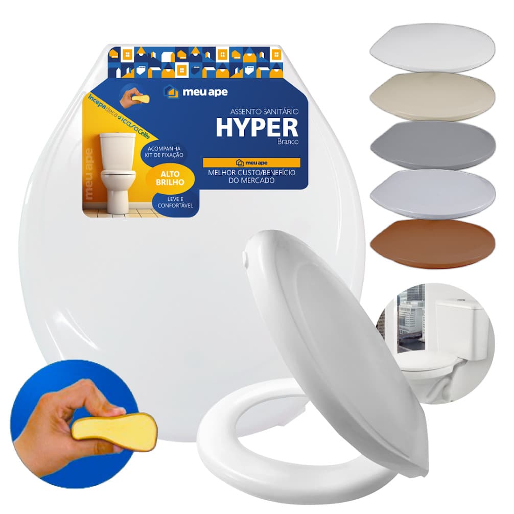 Assento Sanitário Tampa Vaso Almofadado Hyper Oval Redondo Deca Icasa Celite Incepa Hervy