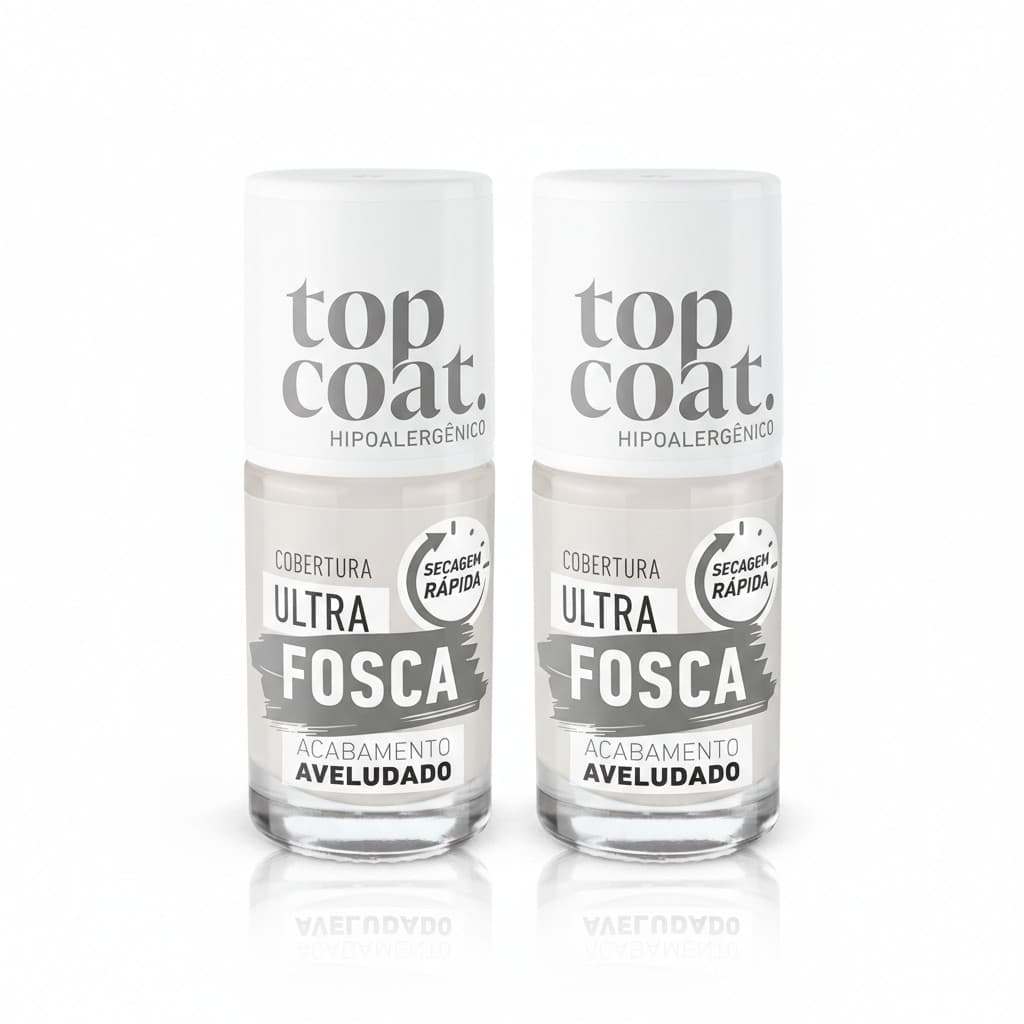 Kit 2 Top Coat Efeito Fosco Blant - Acabamento Aveludado
