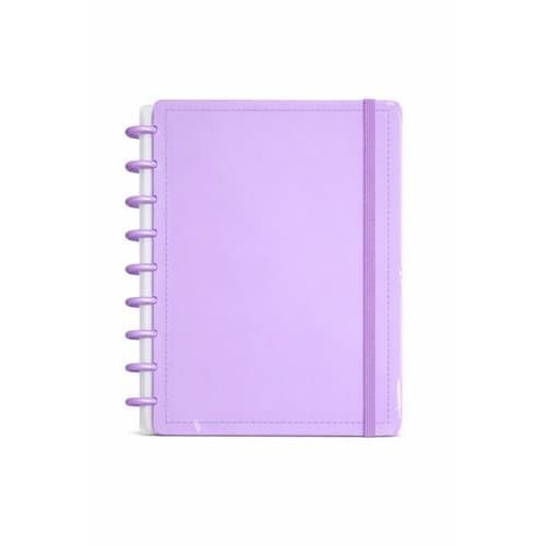 Caderno Lilás Diskô Grande Capa Dura Reposicionável Organizador Inteligente de Disco