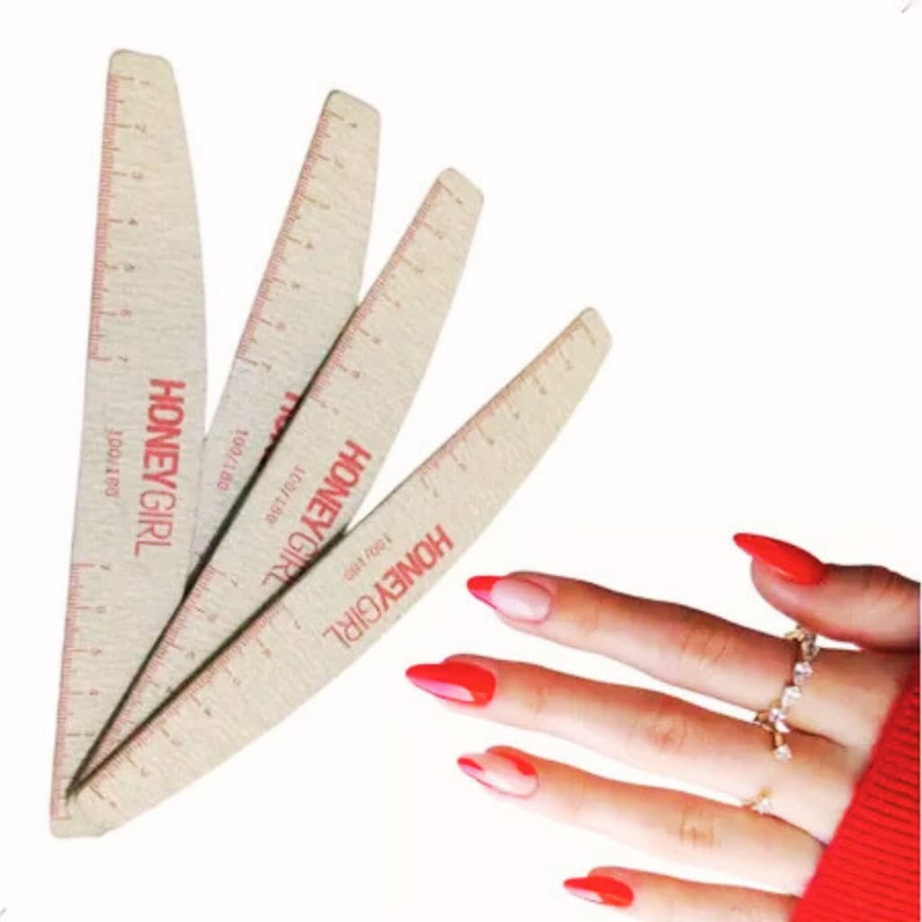 25 Lixas Honey Girl 100/180 Com Marcação Unhas Em Gel