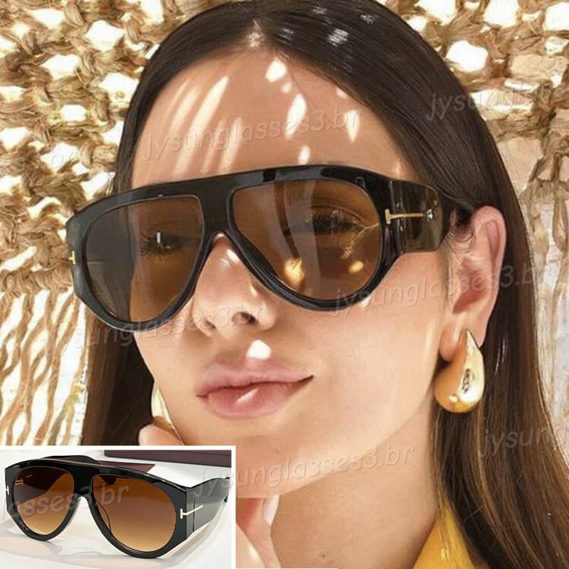 Moda Europa América Óculos De Sol Piloto De Armação Grande Para Mulheres Homens Retrô T Palavra Unissex Proteção UV