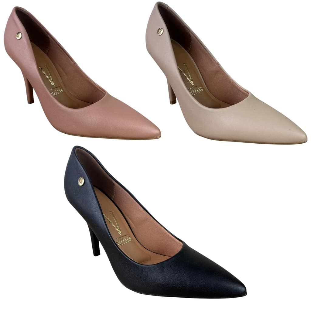 Sapato Scarpin Vizzano Feminino Bico Fino Salto Alto Original Conforto