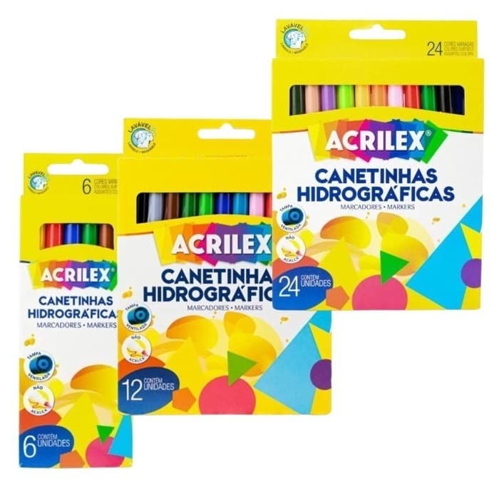 Canetinha Hidrográfica 6/12/24 Cores - Acrilex