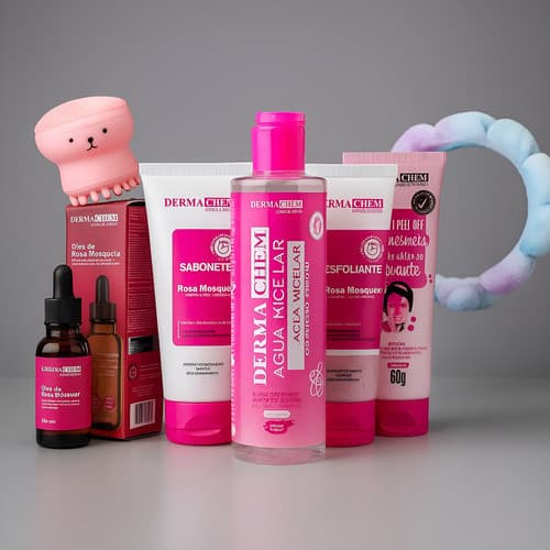 Kit Skin Care Rosa Mosqueta Infantil Meninas A Partir de 7 Anos Limpeza de Pele Completo