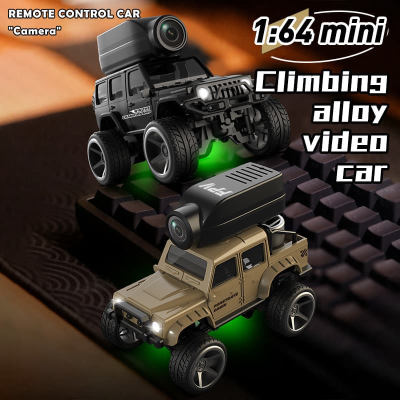 1/64 RC Mini Carro De Escalada Com Luz LED E Câmera HD Rádio Carros De Controle Remoto Brinquedo De Liga Para Presentes
