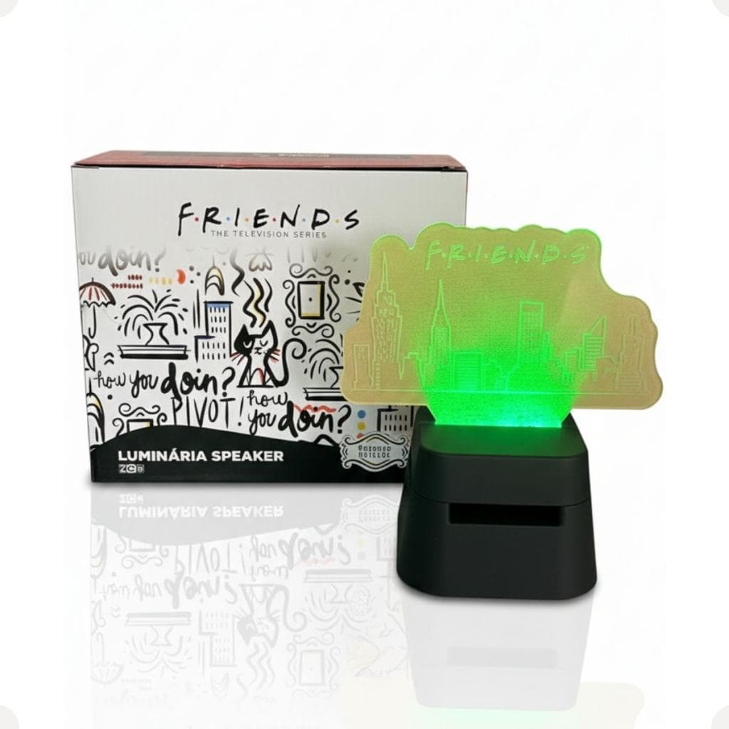 Luminária Decorativa Friends City Speaker LED Abajur Mesa Luz Quarto Presente Decoração Noturna USB