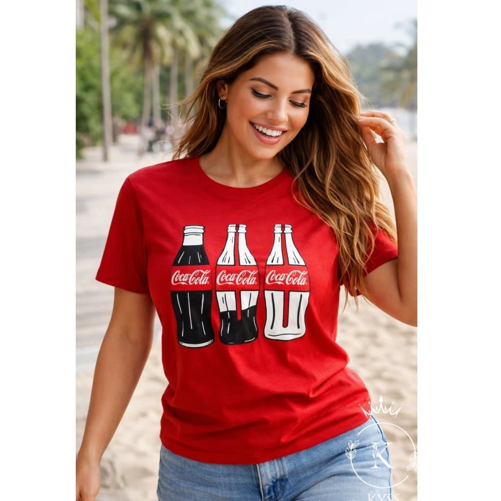 Camiseta Feminina Camiseta T Shirt Blusinha basica Coca Cola Estampada Confortavél 100% Algodão Envio Imediato
