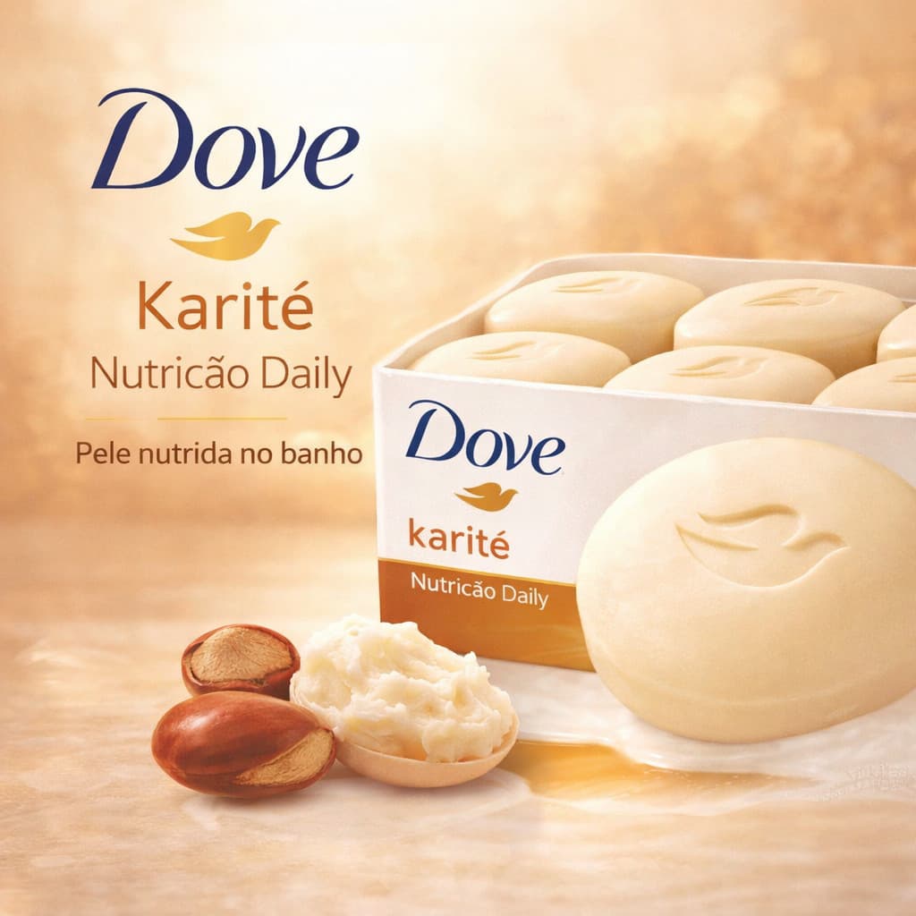 Sabonete em Barra Dove Karité Leve Mais Por Menos com 6 Unidades de 90g cada